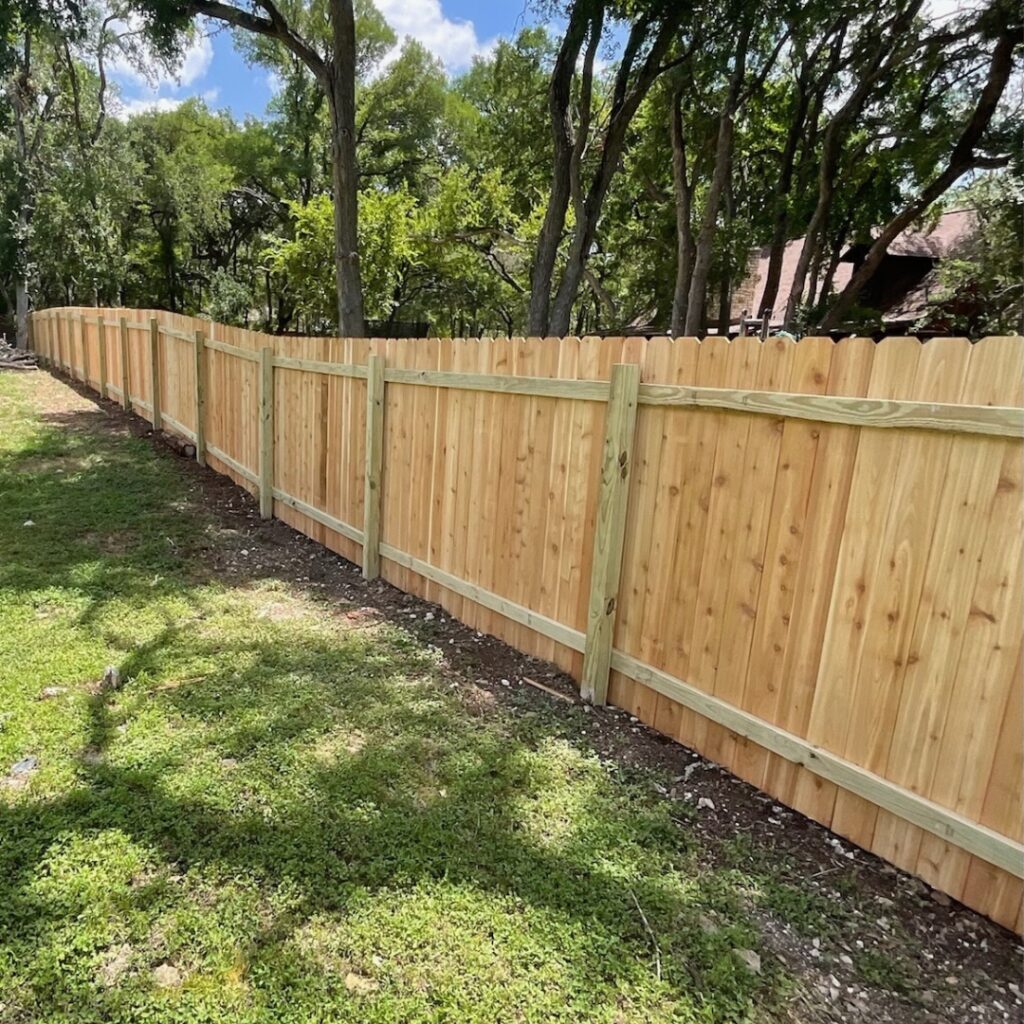 Expertly installed fence in Austin, Texas, designed to match the local environment and homeowner needs.