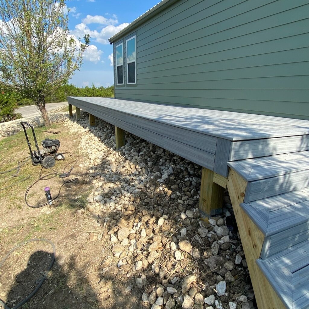 Custom-built outdoor deck installed in Austin, TX