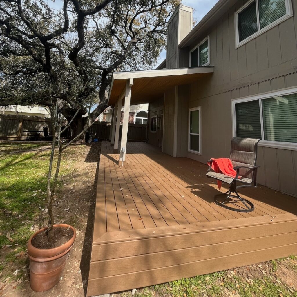 Modern outdoor deck designed for entertaining