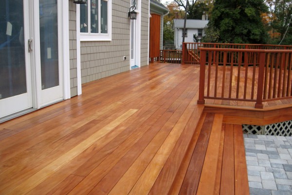 Luxury deck using tropical hardwoods like Garapa and Cumaru