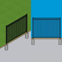 3 Rail Flat Top and Bottom Ornamental Fence