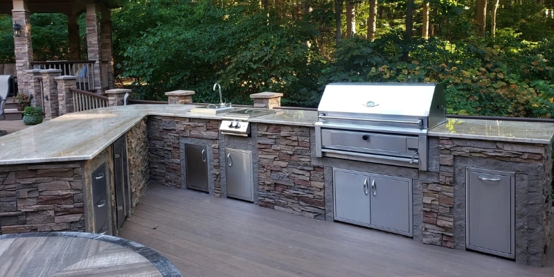 Stone finish for kitchen cabinet in Austin, Texas