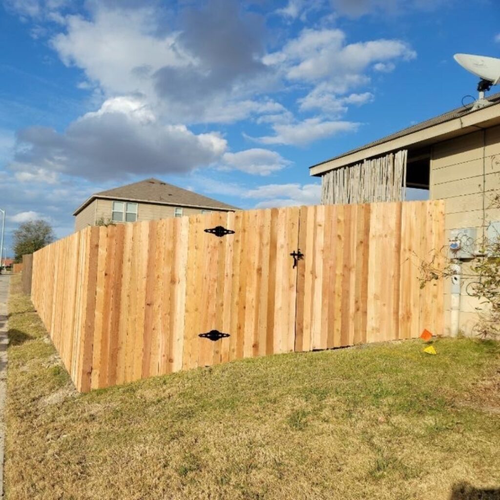 Fence installation in Austin, Texas, showcasing skilled workmanship and weather-resistant materials.