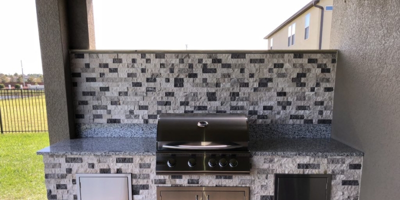 Decorative Backsplash for outdoor kitchen in Austin, Texas