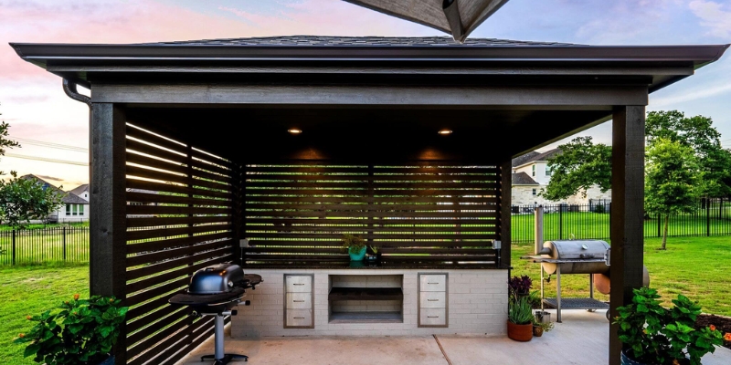Kitchen cover or patio cover for outdoor kitchen