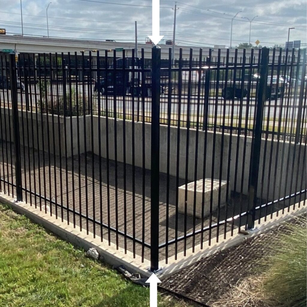 2" Galvanized Steel Square Tubing, Powder Coated Black Ornamental Fence in Austin Texas