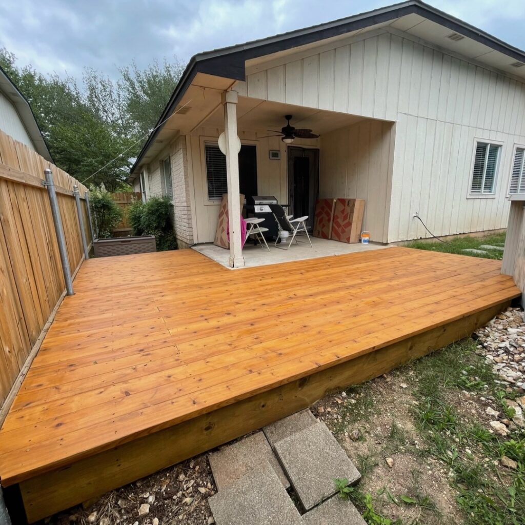 Deck staining
