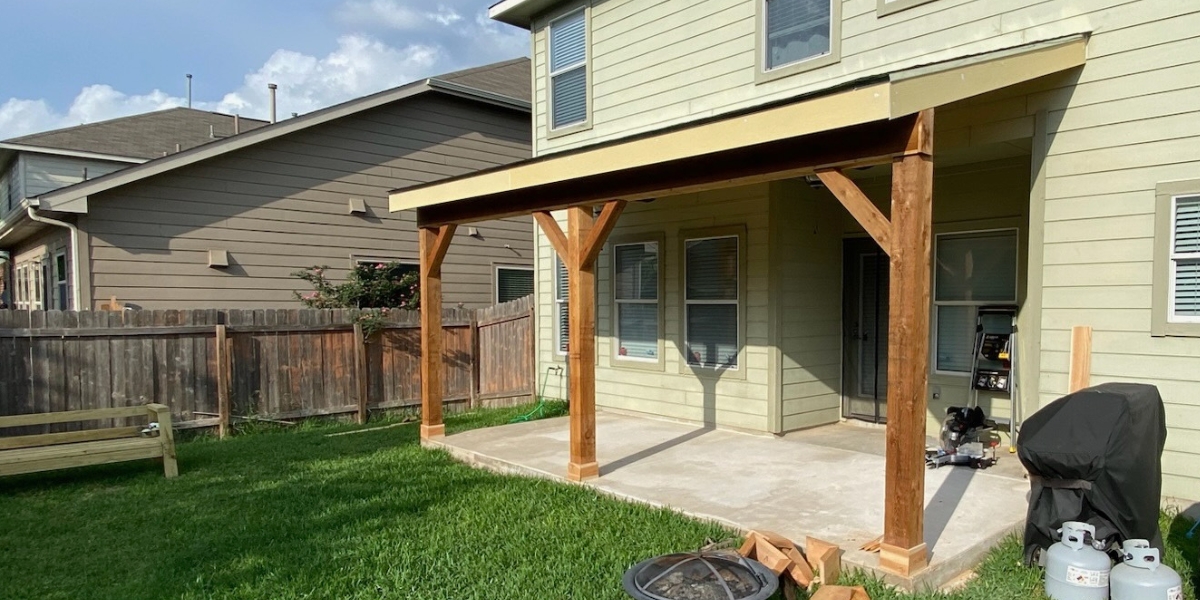 Concrete slab and patio cover