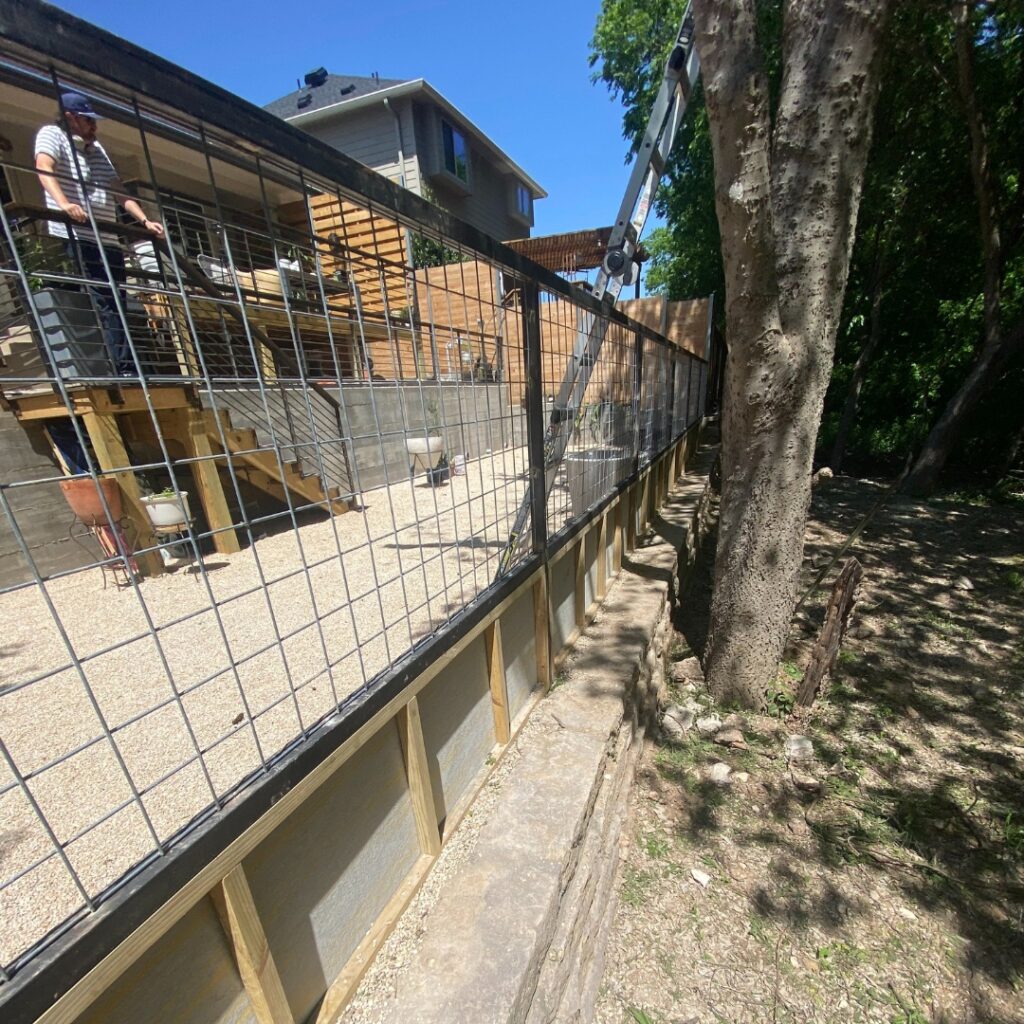 Durable bull panel fencing for Austin home