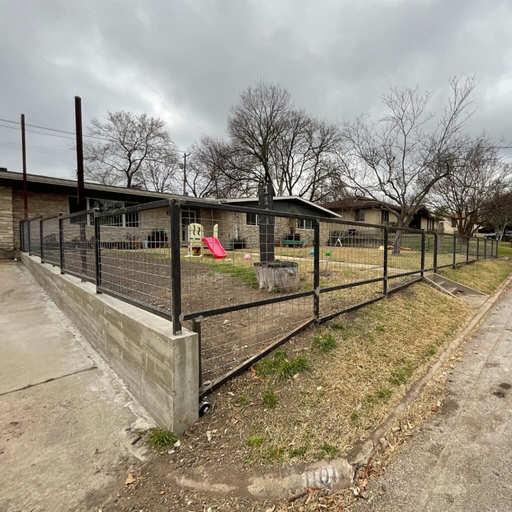 Custom bull panel fence built in Austin, TX