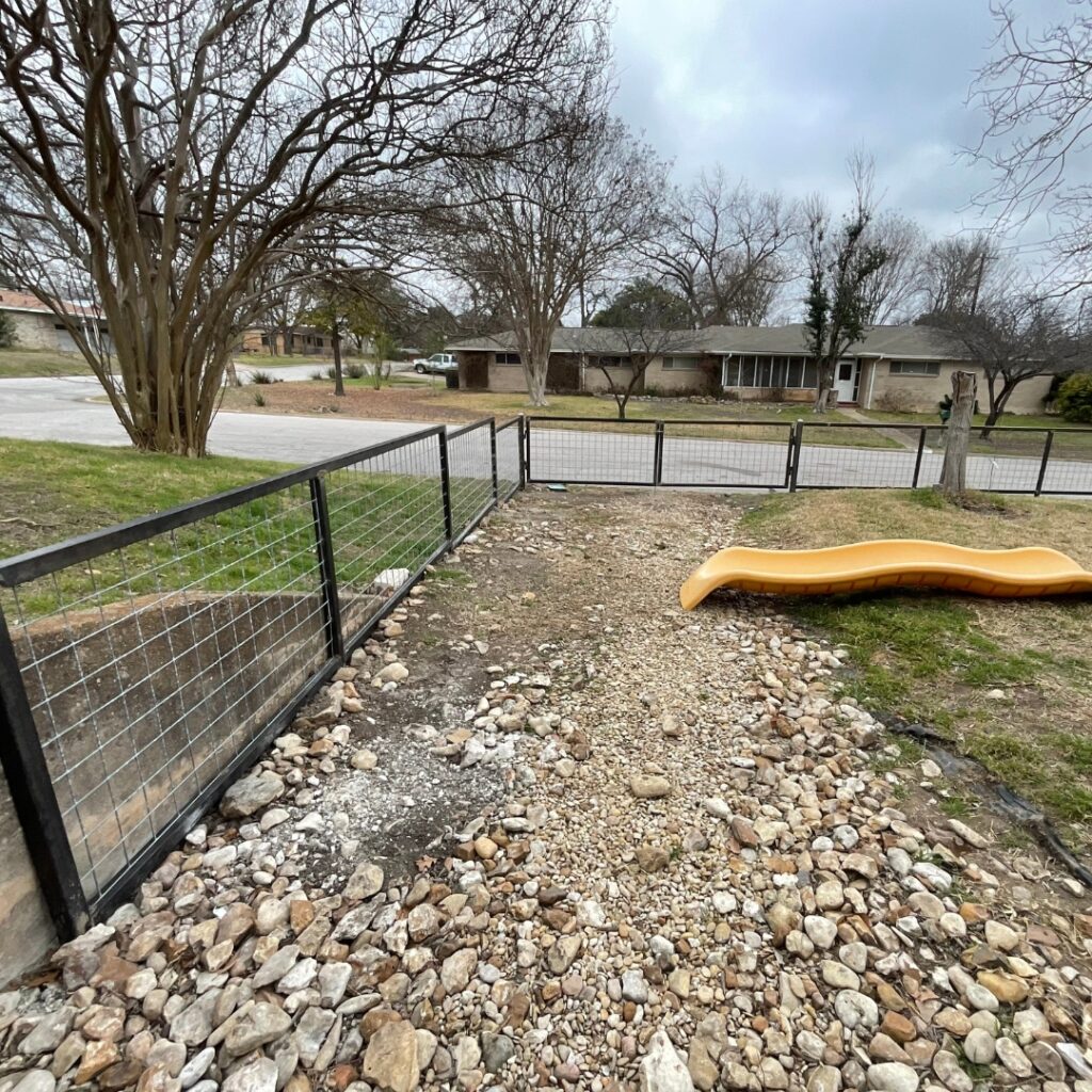 Austin backyard bull panel fence design