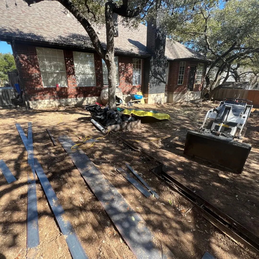 Ongoing construction showing multiple project elements.