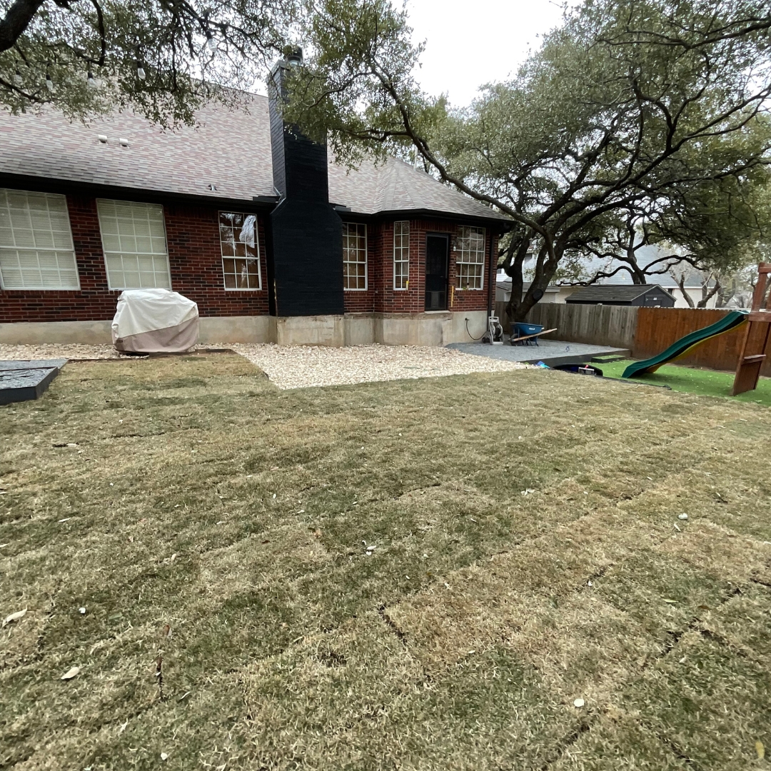 Site prep for artificial turf installation.