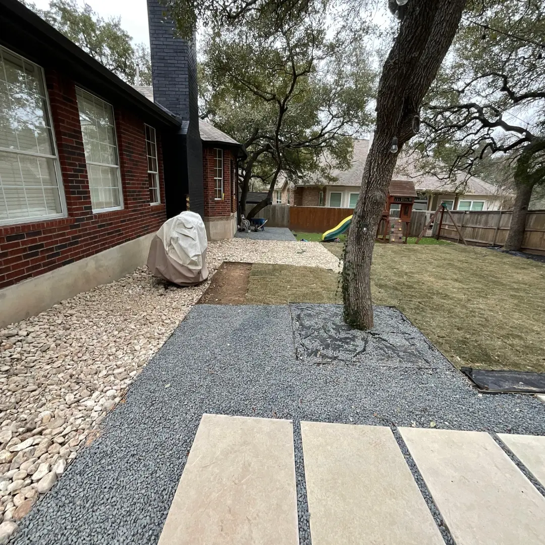 Site prep for artificial turf installation.