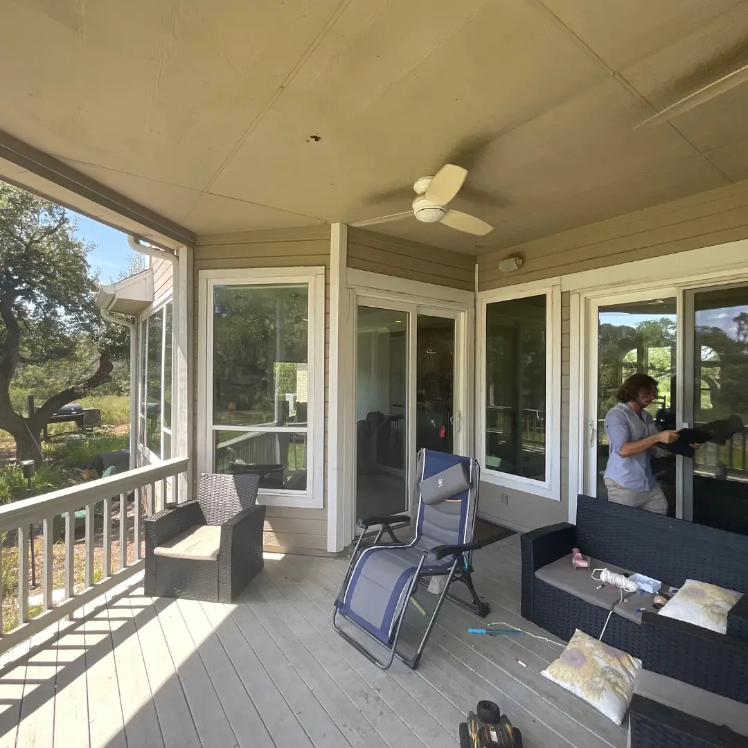 Original structure without decking, outdoor kitchen, or stamped concrete features