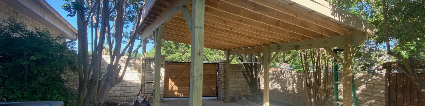 Completed project providing covered parking and gated access.