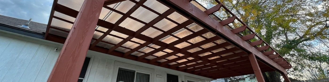 Rebuilt pergola with Apollo roof system fully installed
